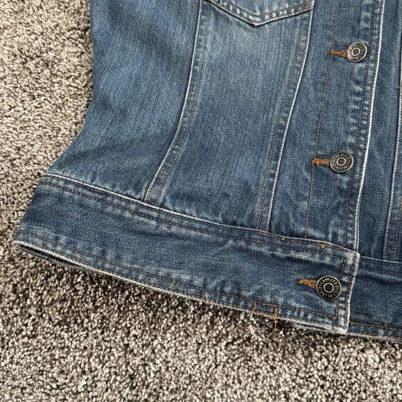 The Limited Denim Jean Jacket Blue Cotton Long Sleeve Women’s Size Medium - Picture 6 of 14